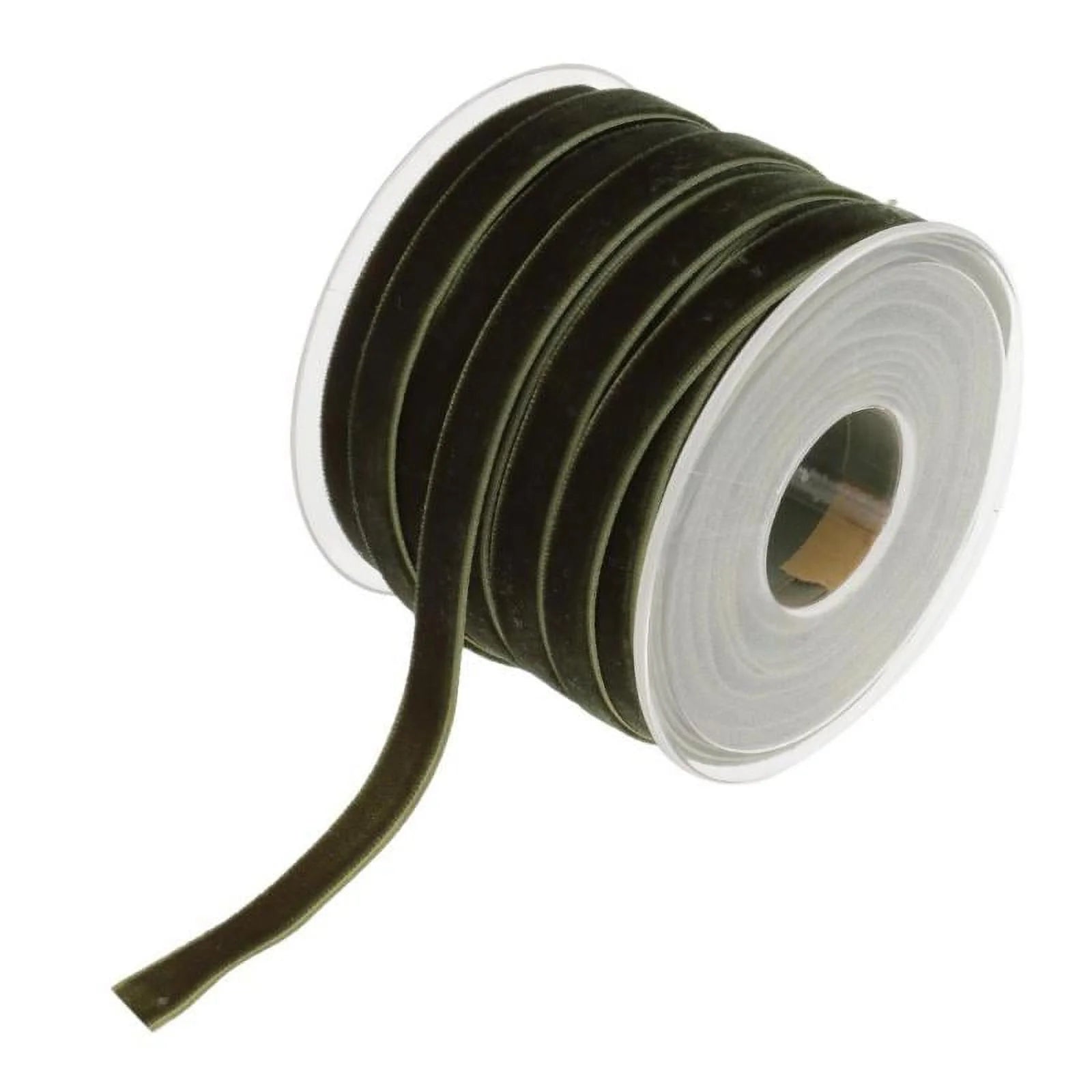 20 Yard 10Mm Wide Velvet Ribbon Sewing for DIY Craft Supplies - Green