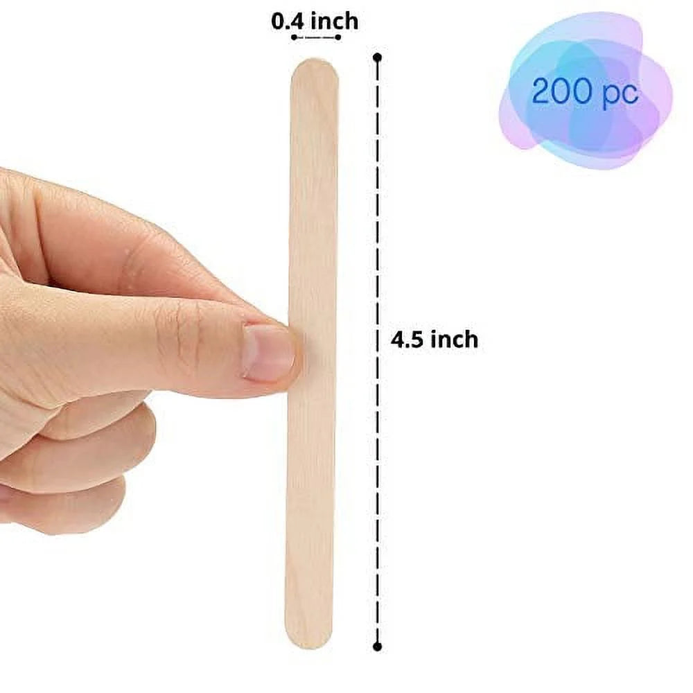 - Popsicle Stick, Craft Sticks, 4.5 Inch, 200 Pack, Wax Sticks, Popsicle Stick Crafts for Kids, Wood Sticks, Wooden Sticks for Crafts