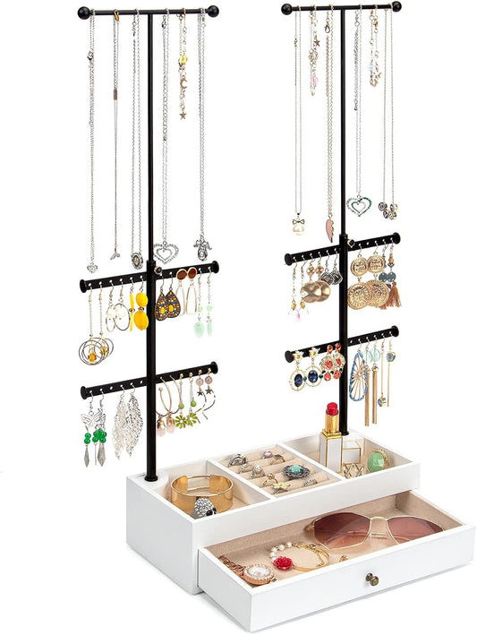 Jewelry Organizer Stand and Drawer Storage Box