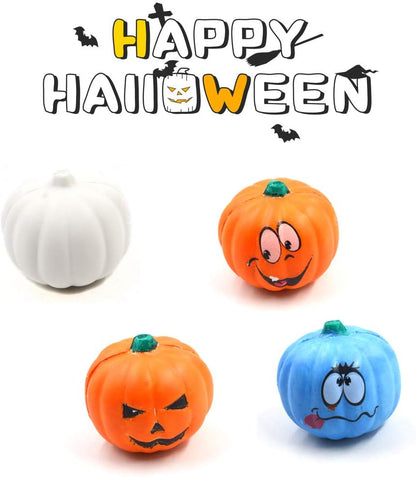 Paint Your Own Squishy Pumpkin 6 Pack - Slow Rising with Decorating Stickers Kids Crafts for Halloween Thanksgiving Party Favors