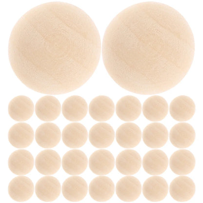 Half Wooden Beads for Crafts 120Pcs Unfinished Wood Beads DIY Crafts Supplies Half Wooden Beads for Crafts