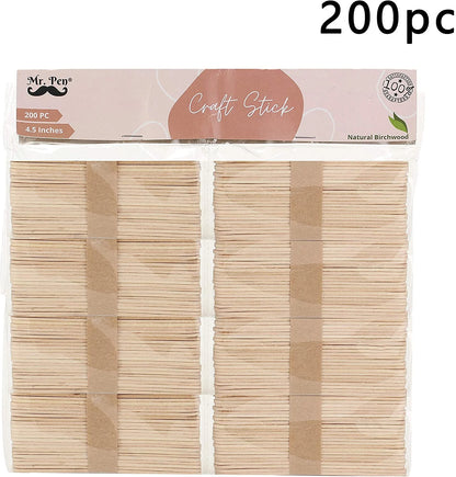 - Popsicle Stick, Craft Sticks, 4.5 Inch, 200 Pack, Wax Sticks, Popsicle Stick Crafts for Kids, Wood Sticks, Wooden Sticks for Crafts