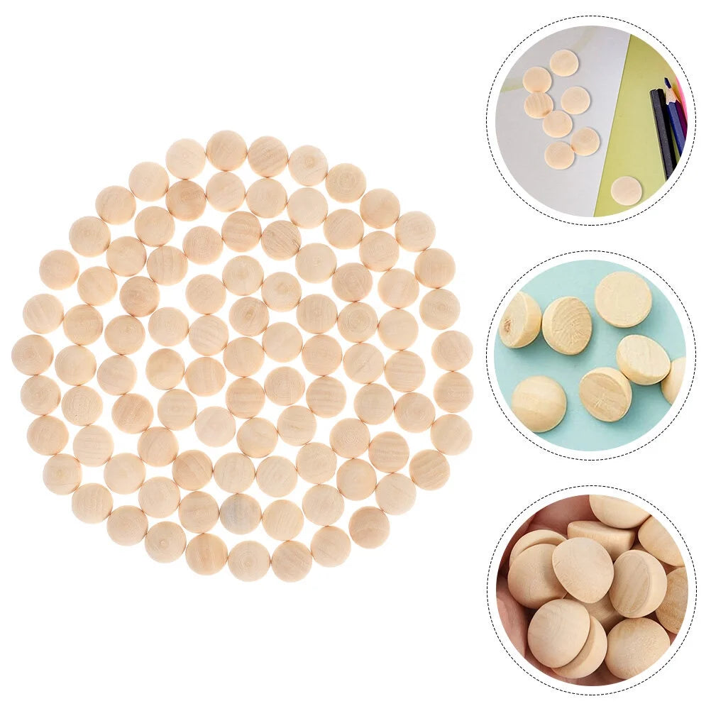Half Wooden Beads for Crafts 120Pcs Unfinished Wood Beads DIY Crafts Supplies Half Wooden Beads for Crafts