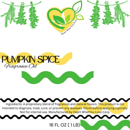 Pumpkin Spice Fragrance Oil – 2X Concentrated for DIY Crafts 4/16 Oz Bottle