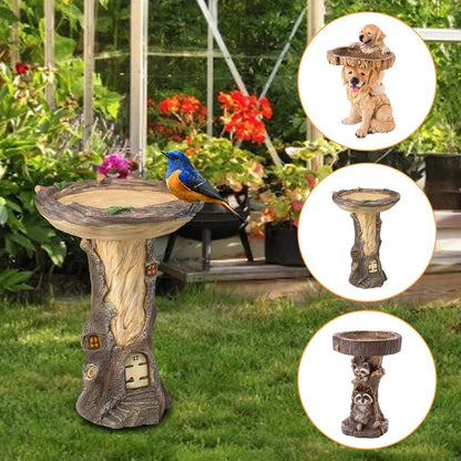 Outdoor Bird Bath Bowl Resin Pedestal Fountain Decoration for Yard Garden Planter Base Feeder Wonderful outside Decor Craft