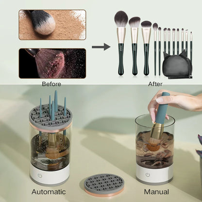ZK30 3 in 1 Electric Makeup Brush Cleaner Automatic Spinner Brush Holder Stand Women Lazy Cleaning Brush Washer Quick Dry Tool