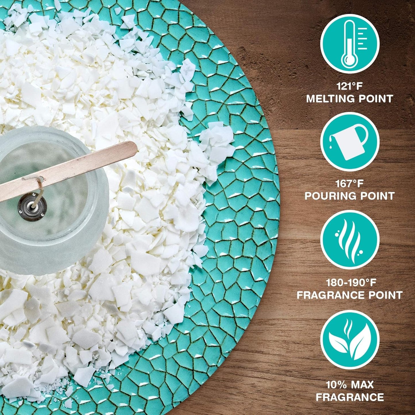 Soy Wax for Candle Making - 50Lbs Soy Wax - 2 Metal Centering Devices, 50Lbs Soy Wax Flakes - Candle Wax and Candle Making Wax Supplies Kit (Candle Wicks Not Included)