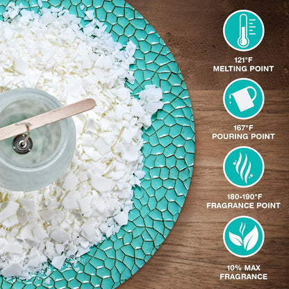 Soy Wax for Candle Making - 50Lbs Soy Wax - 2 Metal Centering Devices, 50Lbs Soy Wax Flakes - Candle Wax and Candle Making Wax Supplies Kit (Candle Wicks Not Included)
